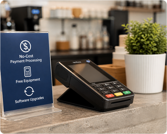 No-Cost Payment Processing, Free Equipment, and Software Upgrades