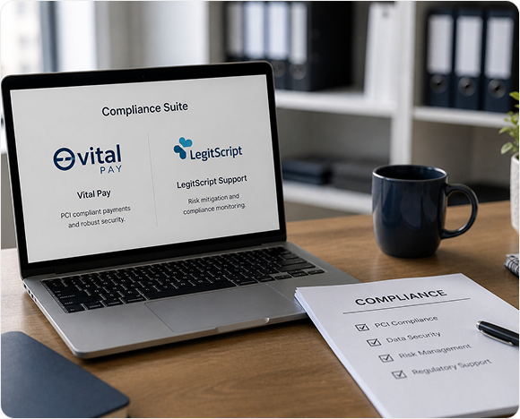 Compliance Suite: Vital Pay and LegitScript Support